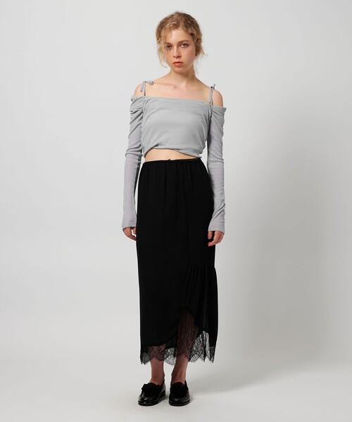 ATTISESSION（アティセッション）の「＜ATTISESSION＞コットン ナイロン リブ マルチウェイ トップス（Tシャツ/カットソー・レディース・オフホワイト/ネイビー/ライトブルー・FREE）」の11枚目の写真