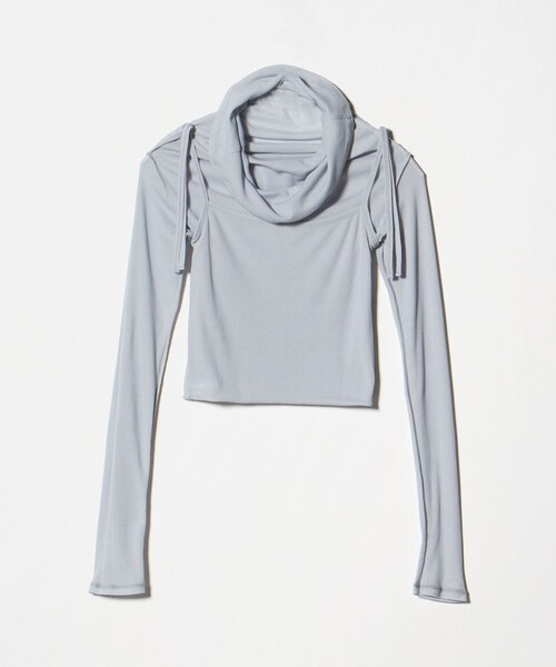 ATTISESSION（アティセッション）の「＜ATTISESSION＞コットン ナイロン リブ マルチウェイ トップス（Tシャツ/カットソー・レディース・オフホワイト/ネイビー/ライトブルー・FREE）」の21枚目の写真