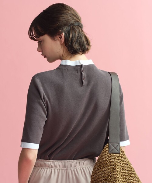 MACKINTOSH PHILOSOPHY(マッキントッシュ フィロソフィー)の「【2025年秋冬モデル】Cleric Collar Knit ハーフスリーブ(ニット/セーター・レディース・チャコールグレー/ブルー/ダークネイビー・38/36)」の4枚目の写真