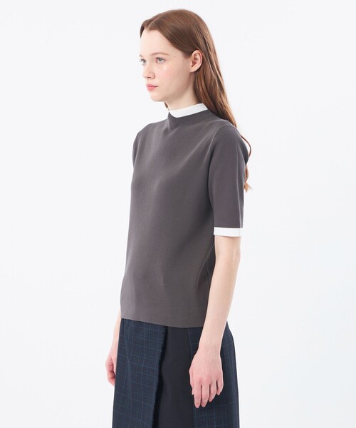 MACKINTOSH PHILOSOPHY(マッキントッシュ フィロソフィー)の「【2025年秋冬モデル】Cleric Collar Knit ハーフスリーブ(ニット/セーター・レディース・チャコールグレー/ブルー/ダークネイビー・38/36)」の10枚目の写真