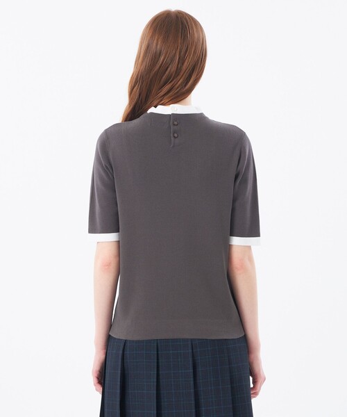 MACKINTOSH PHILOSOPHY(マッキントッシュ フィロソフィー)の「【2025年秋冬モデル】Cleric Collar Knit ハーフスリーブ(ニット/セーター・レディース・チャコールグレー/ブルー/ダークネイビー・38/36)」の11枚目の写真