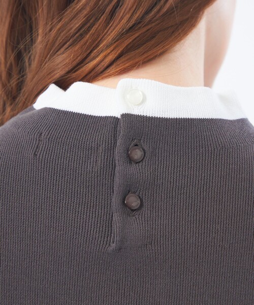 MACKINTOSH PHILOSOPHY(マッキントッシュ フィロソフィー)の「【2025年秋冬モデル】Cleric Collar Knit ハーフスリーブ(ニット/セーター・レディース・チャコールグレー/ブルー/ダークネイビー・38/36)」の13枚目の写真
