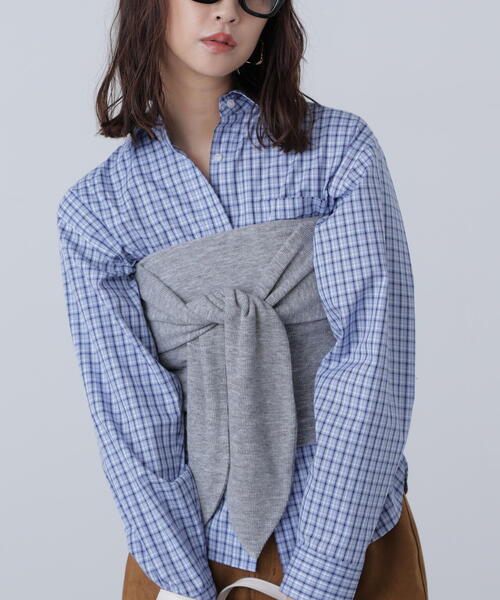 FREE'S MART（フリーズマート）の「◆リボンベアニットソービスチェ（Tシャツ/カットソー・レディース・ネイビー/グレー・FREE）」の5枚目の写真