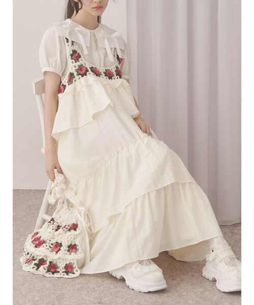 メリージェニー クロシェティアードキャミワンピース メリージェニー merry jenny クロシェティアードキャミワンピース