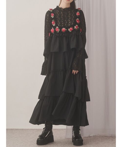 merry jenny（メリージェニー）の「クロシェティアードキャミ