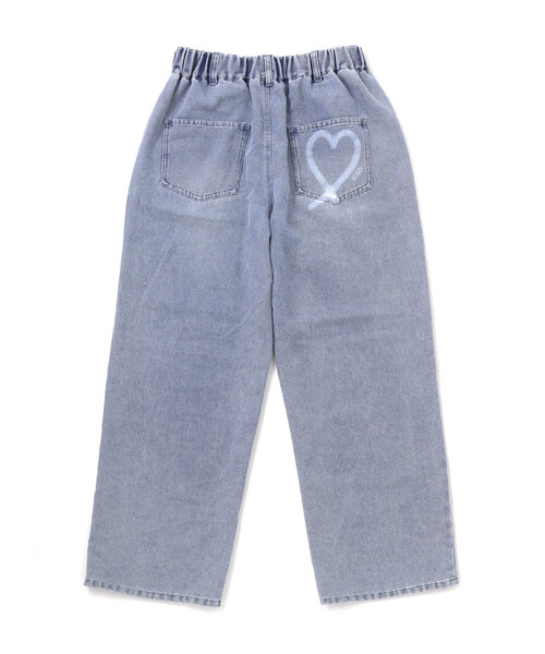 ZIDDY（ジディ）の「ハートプリントワイドデニムパンツ(130~160cm)（デニムパンツ・キッズ・ブルー/グレー・FREE/130cm/140cm/150cm）」の10枚目の写真