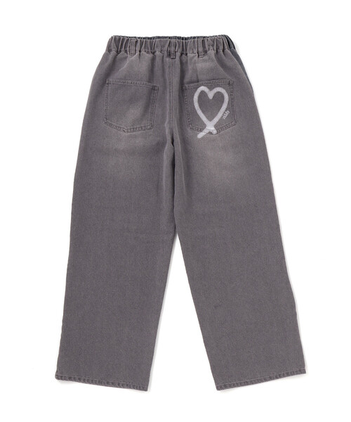 ZIDDY（ジディ）の「ハートプリントワイドデニムパンツ(130~160cm)（デニムパンツ・キッズ・ブルー/グレー・FREE/130cm/140cm/150cm）」の12枚目の写真
