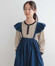 URBAN RESEARCH DOORS（アーバンリサーチドアーズ）の「『WEB/一部店舗限定サイズ』ワッフルボーダーロングTシャツ(KIDS)（Tシャツ/カットソー・キッズ）」