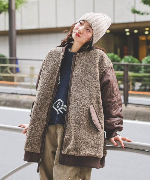 niko and...(ニコアンド)の「リバーシブルロングMA‐1(MA-1・レディース・カーキ/ブラック/ボルドー・FREE)」の3枚目の写真