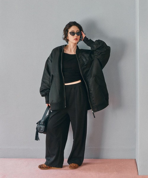 niko and...(ニコアンド)の「リバーシブルロングMA‐1(MA-1・レディース・カーキ/ブラック/ボルドー・FREE)」の4枚目の写真