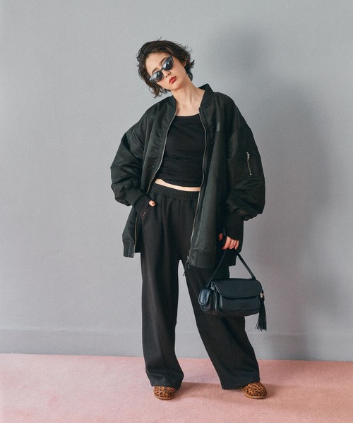 niko and...(ニコアンド)の「リバーシブルロングMA‐1(MA-1・レディース・カーキ/ブラック/ボルドー・FREE)」の5枚目の写真