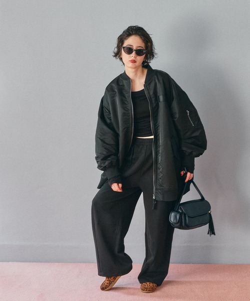 niko and...(ニコアンド)の「リバーシブルロングMA‐1(MA-1・レディース・カーキ/ブラック/ボルドー・FREE)」の7枚目の写真