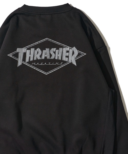 THRASHER(スラッシャー)の「【THRASHER / スラッシャー】裏起毛クラックプリントスウェットプルオーバー(スウェット・メンズ・アッシュグレー/アイボリー/ブラック/ブラウン・MEDIUM/LARGE/X-LARGE)」の3枚目の写真