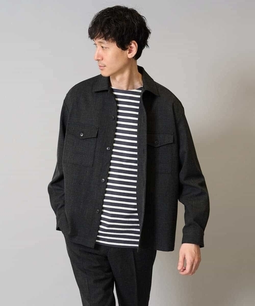 a.v.v（アーヴェヴェ）の「【イージーケア/シワになりにくい】ダブルポケットシャツ 秋リライト【洗濯機で洗える/ストレッチ】（シャツ/ブラウス・メンズ・ライトブラウン/チャコールグレー・46/48/50）」の14枚目の写真