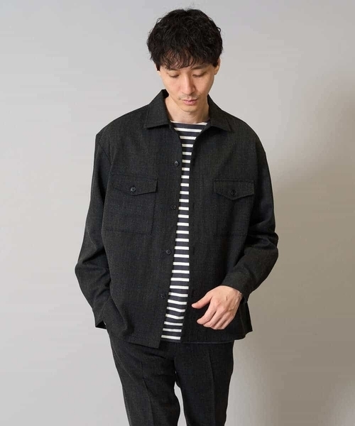 a.v.v（アーヴェヴェ）の「【イージーケア/シワになりにくい】ダブルポケットシャツ 秋リライト【洗濯機で洗える/ストレッチ】（シャツ/ブラウス・メンズ・ライトブラウン/チャコールグレー・46/48/50）」の16枚目の写真