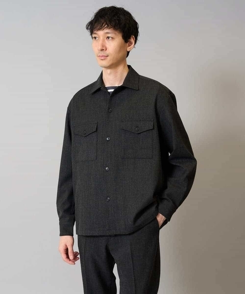 a.v.v（アーヴェヴェ）の「【イージーケア/シワになりにくい】ダブルポケットシャツ 秋リライト【洗濯機で洗える/ストレッチ】（シャツ/ブラウス・メンズ・ライトブラウン/チャコールグレー・46/48/50）」の17枚目の写真