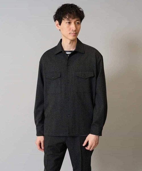 a.v.v（アーヴェヴェ）の「【イージーケア/シワになりにくい】ダブルポケットシャツ 秋リライト【洗濯機で洗える/ストレッチ】（シャツ/ブラウス・メンズ・ライトブラウン/チャコールグレー・46/48/50）」の18枚目の写真