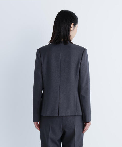 natural beauty basic ウーステッドライクツイルSETUP S ウーステッドライクツイル SETUP ノーカラージャケット | NATURAL