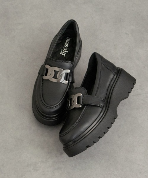 bussola】撥水ボリュームソールローファー(955410)（ローファー