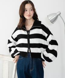 WEGO/ダブルジップショートニットブルゾン