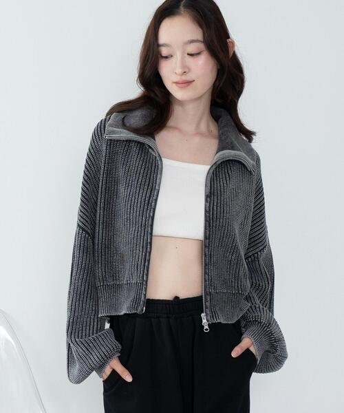 WEGO(ウィゴー)の「WEGO/ダブルジップショートニットブルゾン(カーディガン/ボレロ・レディース・スミクロ/アイボリー/ブラック系その他5・FREE)」の19枚目の写真