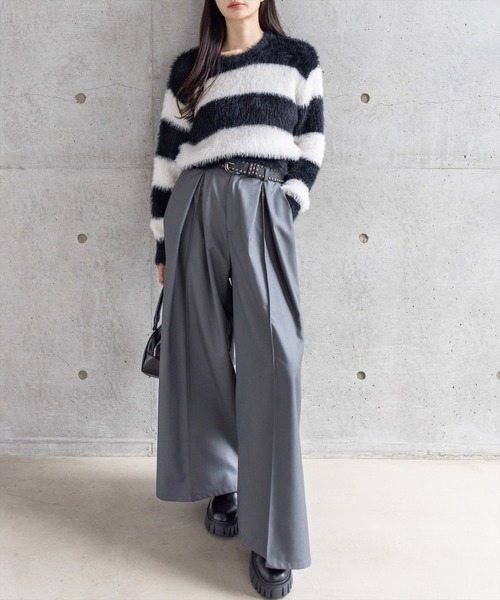 clear（クリア）の「スタッズベルト［Y2K カジュアル 着回し力抜群］（ベルト・レディース・ブラック/オフホワイト・F）」の8枚目の写真