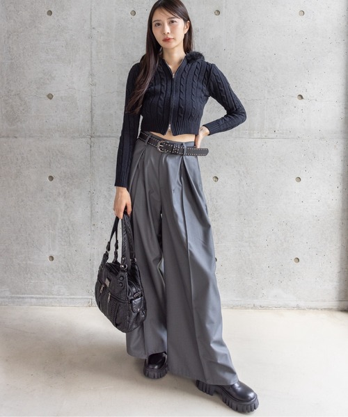 clear（クリア）の「スタッズベルト［Y2K カジュアル 着回し力抜群］（ベルト・レディース・ブラック/オフホワイト・F）」の11枚目の写真