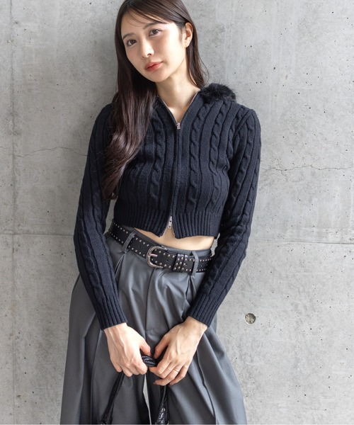 clear（クリア）の「スタッズベルト［Y2K カジュアル 着回し力抜群］（ベルト・レディース・ブラック/オフホワイト・F）」の10枚目の写真