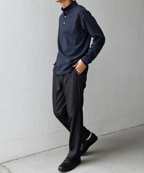 SHIPS any（シップス エニィ）の「SHIPS any:〈抗菌防臭/遮熱/UVカット機能等〉マルチファンクション 鹿の子 ロングスリーブ ポロシャツ◆（ポロシャツ・メンズ・ブラック/ホワイト/ダークグレー/ネイビー・MEDIUM/SMALL/X-LARGE/LARGE）」の6枚目の写真