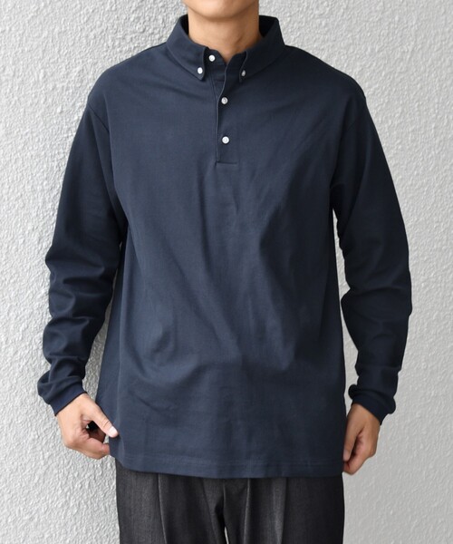 SHIPS any（シップス エニィ）の「SHIPS any:〈抗菌防臭/遮熱/UVカット機能等〉マルチファンクション 鹿の子 ロングスリーブ ポロシャツ◆（ポロシャツ・メンズ・ブラック/ホワイト/ダークグレー/ネイビー・MEDIUM/SMALL/X-LARGE/LARGE）」の7枚目の写真