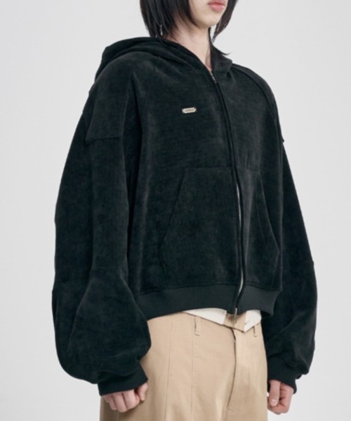 AJOBYAJO（アジョバイアジョ）の「【AJOBYAJO】Corduroy Short Zip-Up Hoodie / 【アジョバイアジョ】コーデュロイショートジップアップパーカー（パーカー・メンズ・ブラウン/カーキ/ブラック・L/XL）」の9枚目の写真