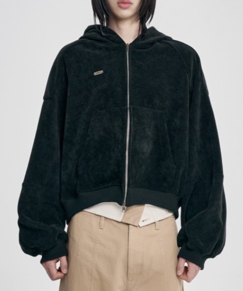 AJOBYAJO（アジョバイアジョ）の「【AJOBYAJO】Corduroy Short Zip-Up Hoodie / 【アジョバイアジョ】コーデュロイショートジップアップパーカー（パーカー・メンズ・ブラウン/カーキ/ブラック・L/XL）」の8枚目の写真