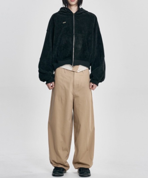 AJOBYAJO（アジョバイアジョ）の「【AJOBYAJO】Corduroy Short Zip-Up Hoodie / 【アジョバイアジョ】コーデュロイショートジップアップパーカー（パーカー・メンズ・ブラウン/カーキ/ブラック・L/XL）」の7枚目の写真