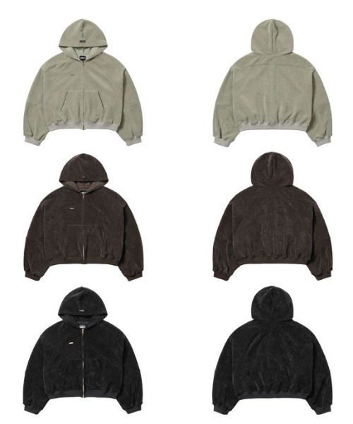 AJOBYAJO（アジョバイアジョ）の「【AJOBYAJO】Corduroy Short Zip-Up Hoodie / 【アジョバイアジョ】コーデュロイショートジップアップパーカー（パーカー・メンズ・ブラウン/カーキ/ブラック・L/XL）」の4枚目の写真