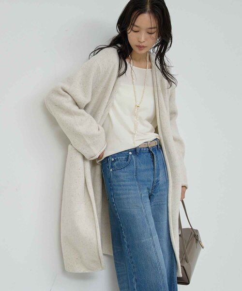 GALLARDAGALANTE（ガリャルダガランテ）の「【WALANCE】ウールロングカーディガン／別注（カーディガン/ボレロ・レディース・チャコールグレー/ベージュ・FREE）」の9枚目の写真