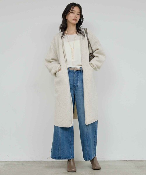 GALLARDAGALANTE（ガリャルダガランテ）の「【WALANCE】ウールロングカーディガン／別注（カーディガン/ボレロ・レディース・チャコールグレー/ベージュ・FREE）」の10枚目の写真