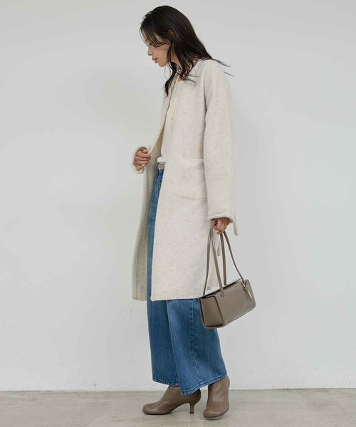 GALLARDAGALANTE（ガリャルダガランテ）の「【WALANCE】ウールロングカーディガン／別注（カーディガン/ボレロ・レディース・チャコールグレー/ベージュ・FREE）」の11枚目の写真