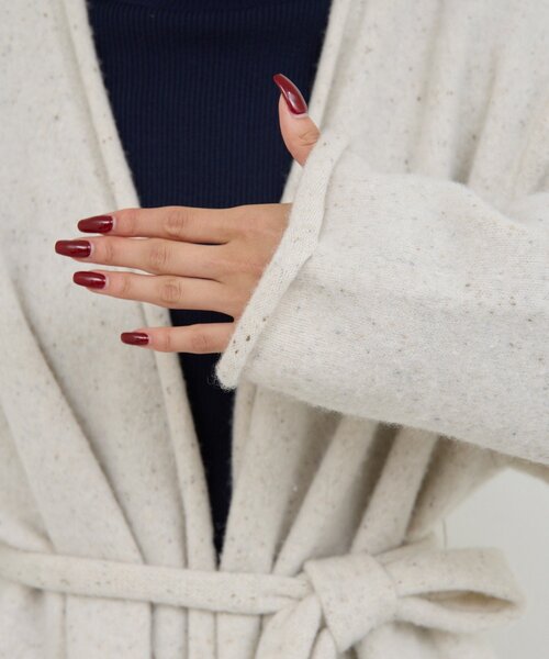 GALLARDAGALANTE（ガリャルダガランテ）の「【WALANCE】ウールロングカーディガン／別注（カーディガン/ボレロ・レディース・チャコールグレー/ベージュ・FREE）」の18枚目の写真