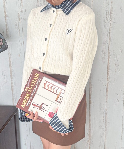 frunco(フランコ)の「チェック襟付きワンポイント刺繍ニット(ニット/セーター・レディース・ホワイト/ネイビー・FREE)」の15枚目の写真