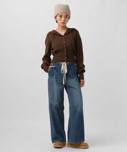 BAYFLOW（ベイフロー）の「[柔らかな肌触り]シャギービーニー（ニットキャップ/ビーニー・レディース・ブラック/グレイッシュベージュ・FREE）」の6枚目の写真