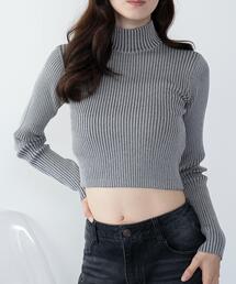 WEGO/リブハイネックショートニット