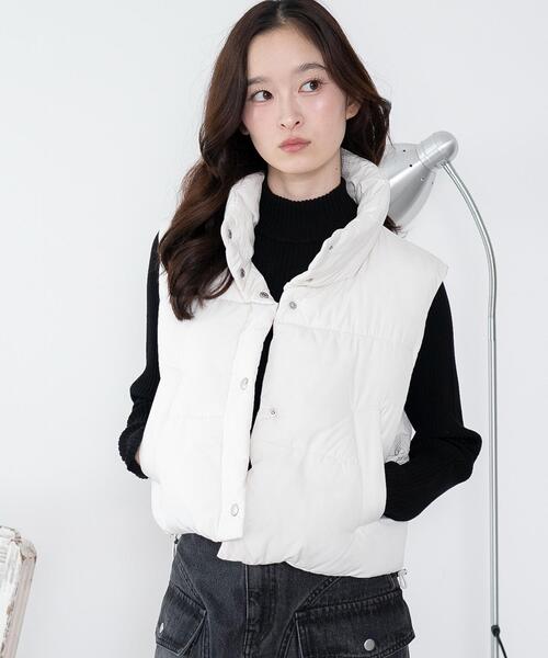 WEGO（ウィゴー）の「WEGO/リブハイネックショートニット（ニット/セーター・レディース・ブラック/グレー系その他/ホワイト系その他5/ホワイト/レッド・FREE）」の22枚目の写真