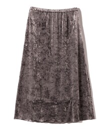 SHIPS Primary Navy Label:〈手洗い可能〉クラッシュ ベロア スカート