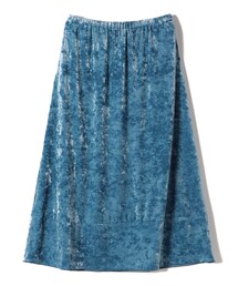 SHIPS Primary Navy Label:〈手洗い可能〉クラッシュ ベロア スカート