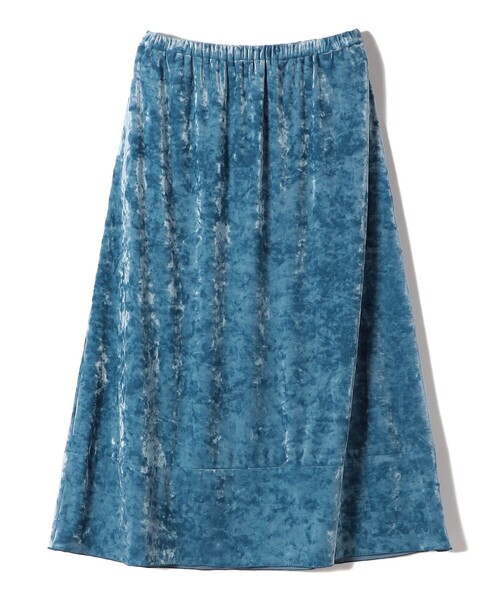 SHIPS(シップス)の「SHIPS Primary Navy Label:〈手洗い可能〉クラッシュ ベロア スカート(スカート・レディース・ライトブルー/グレー・ONE SIZE)」の2枚目の写真