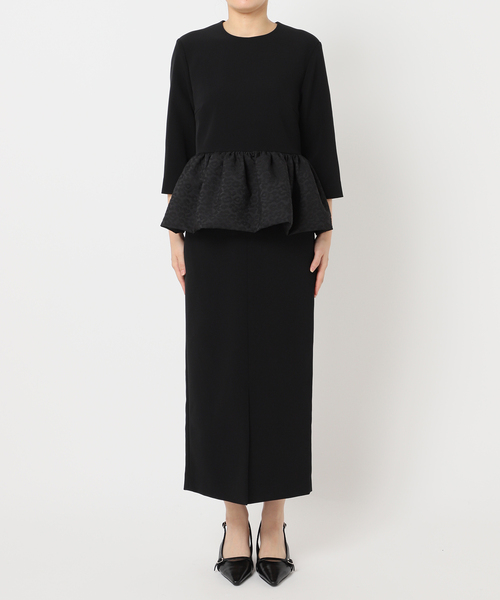 HARDY NOIR（アルディーノアール）の「ダブルクロスレオパードペプラムワンピース（ワンピース・レディース・ブラック・38/36）」の12枚目の写真