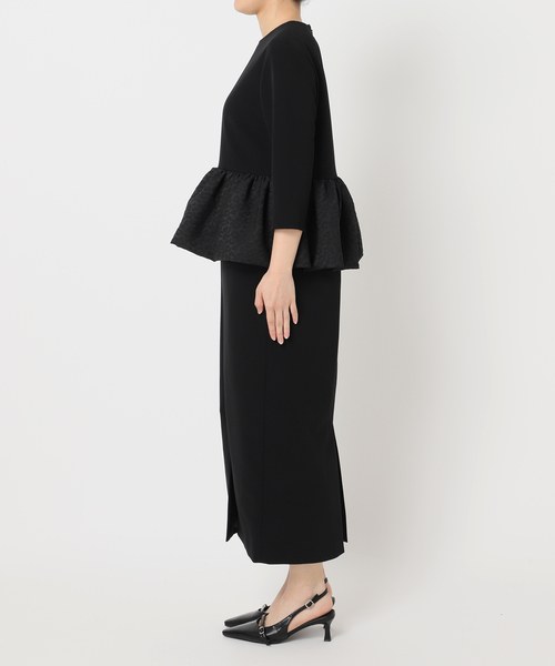 HARDY NOIR（アルディーノアール）の「ダブルクロスレオパードペプラムワンピース（ワンピース・レディース・ブラック・38/36）」の13枚目の写真