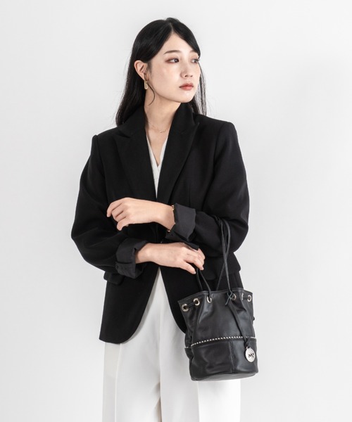 marco masi（マルコマージ）の「【MARCO MASI/マルコマージ】巾着 ショルダーバッグ バケツバッグ（ショルダーバッグ・レディース・ブラック/モカ/シルバー・FREE）」の10枚目の写真