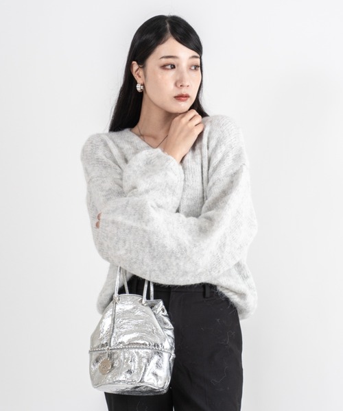 marco masi（マルコマージ）の「【MARCO MASI/マルコマージ】巾着 ショルダーバッグ バケツバッグ（ショルダーバッグ・レディース・ブラック/モカ/シルバー・FREE）」の17枚目の写真