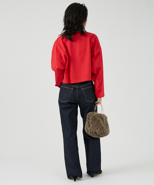 HELEN MOORE（ヘレンムーア）の「【HELEN MOORE/ヘレンムーア】ゴールドリングフェイクファーバッグ（ハンドバッグ・レディース・グレイッシュベージュ/チャコールグレー・フリー）」の6枚目の写真